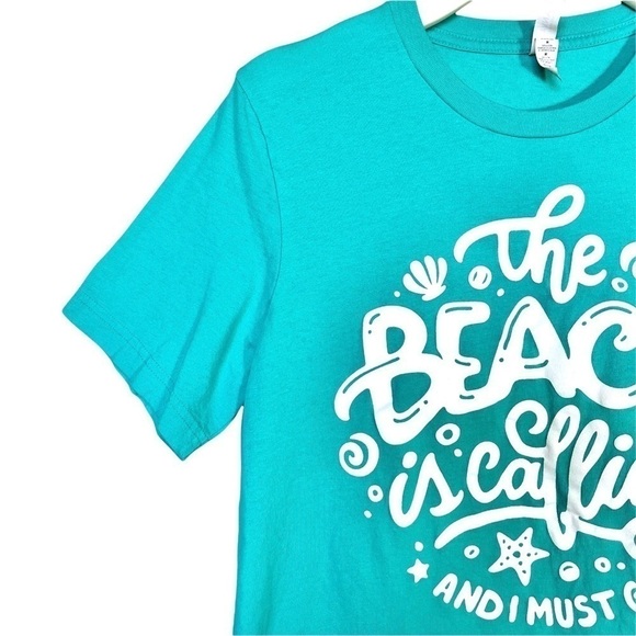 Bella Canvas The Beach Is Calling Graphic Short Sleeve T-Shirt Size Medium - Picture 10 of 17
